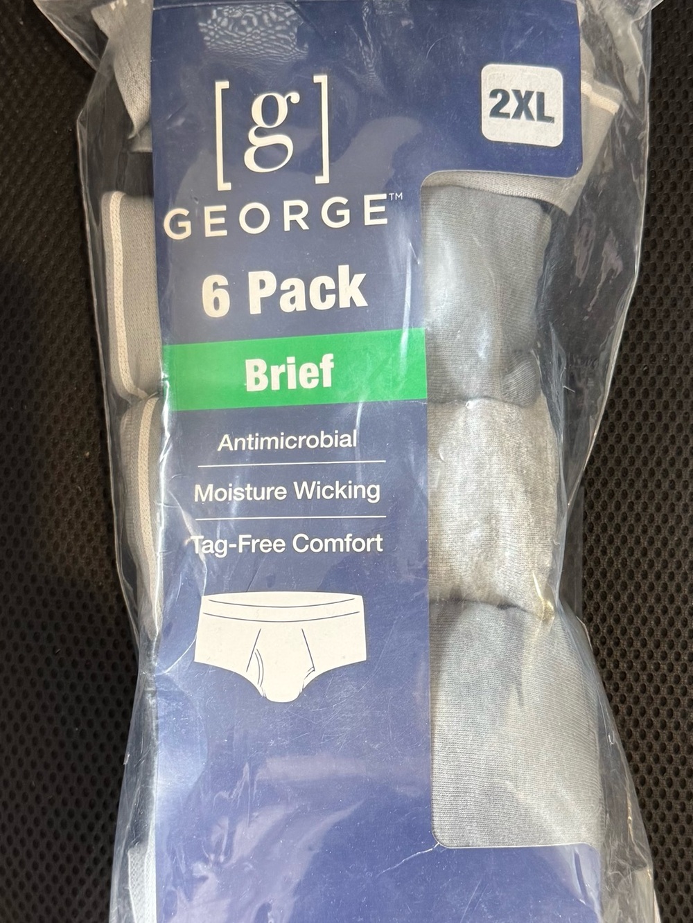 George Men's Briefs 6-Pack in Gray - 2XL